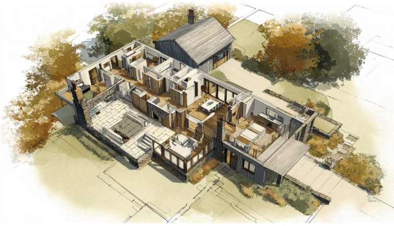 Разработка дизайн-проекта дома с учетом планировки материалов и систем освещения